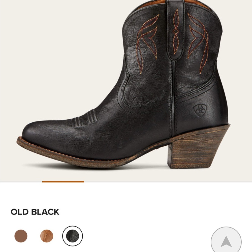 Ariat Old Black Leather Western Boots - Picture 2 of 3